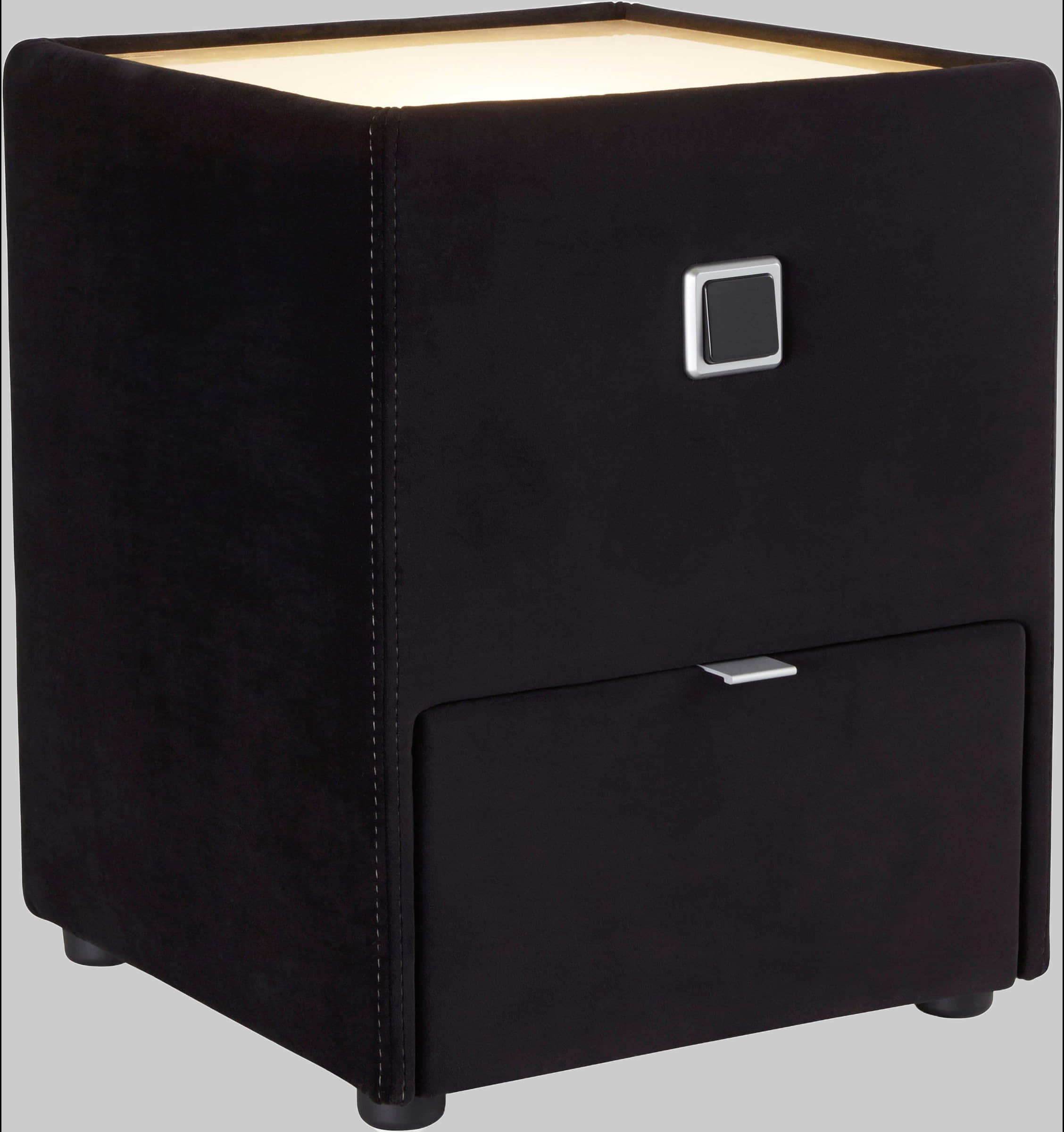 Kommoden & Sideboards Jockenhu00F6fer Gruppe Jockenhöfer Gruppe Nachtkonsole »Lancy« mit LED-Beleuchtung - Moderner Nachttisch mit Schublade & dimmbarem Licht schwarz 37