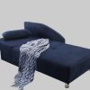 Sofas Jockenhu00F6fer Gruppe Jockenhöfer Gruppe Recamiere Roy - Chaiselongue mit Bettfunktion, Federkern & Bettkasten (200x90 cm) - Flexibel links/rechts montierbar dunkelblau
