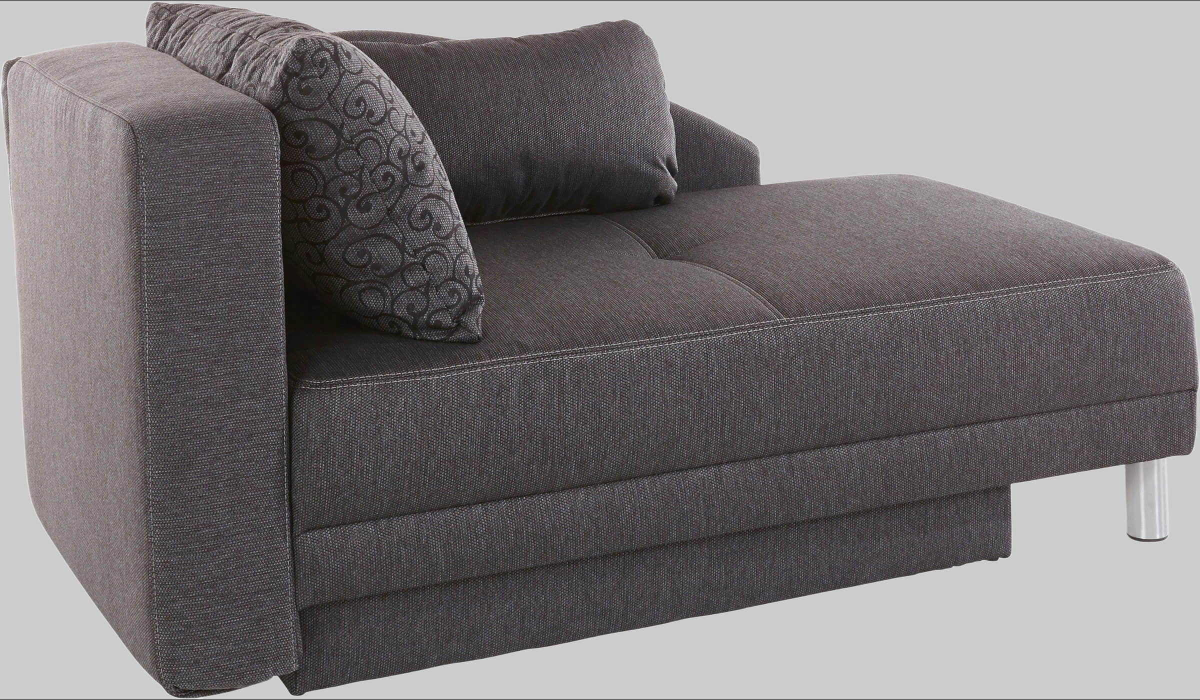 Jockenhu00F6fer Gruppe Jockenhöfer Gruppe Recamiere Roy - Chaiselongue mit Bettfunktion, Federkern & Bettkasten (200x90 cm) - Flexibel links/rechts montierbar grau Sofas
