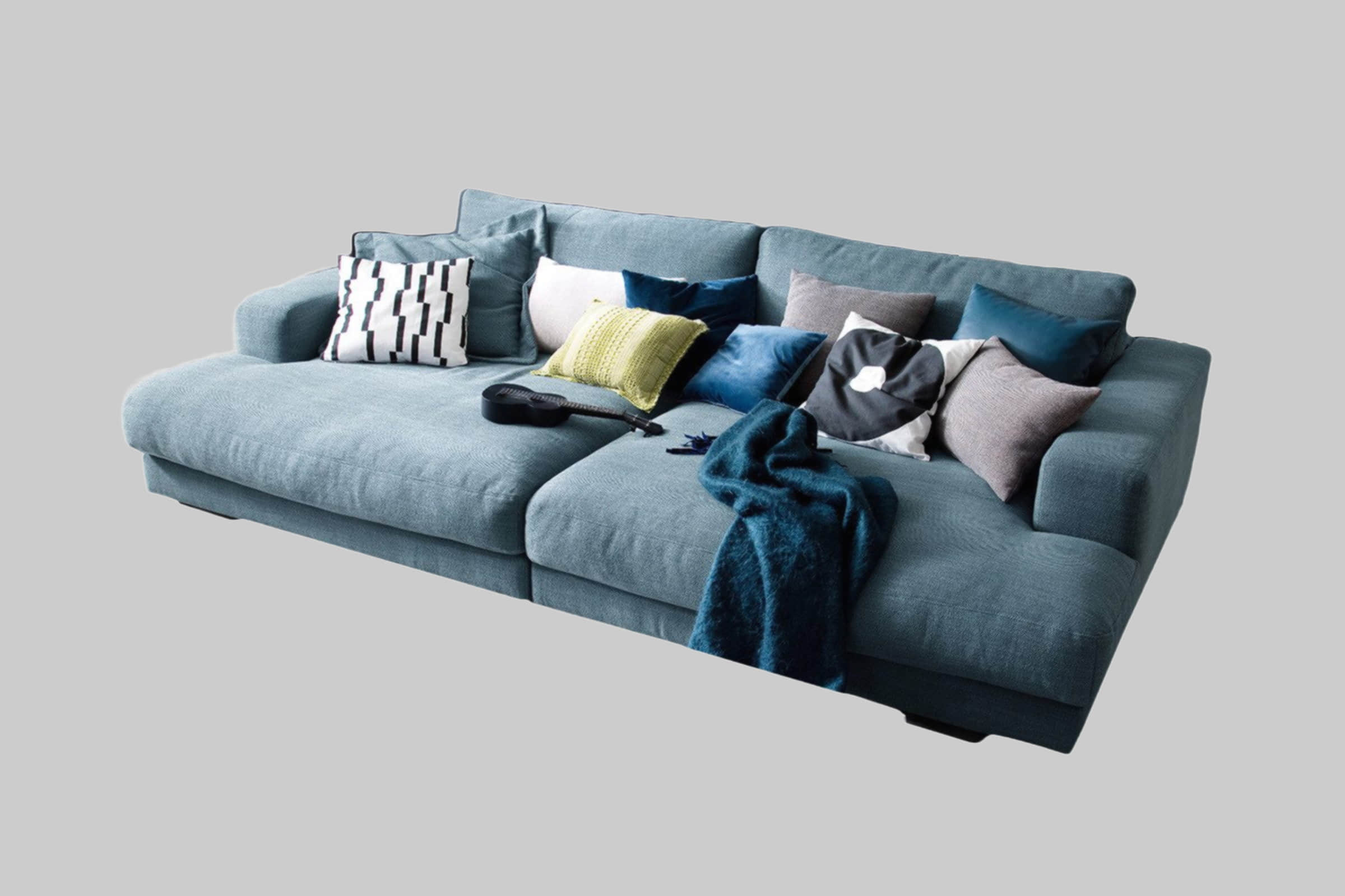 KAWOLA Sofas KAWOLA Big-Sofa MADELINE | XXL Komfortsofa in Cord oder Stoff | 220cm Breite | Relaxfunktion | Für 3-4 Personen petrol