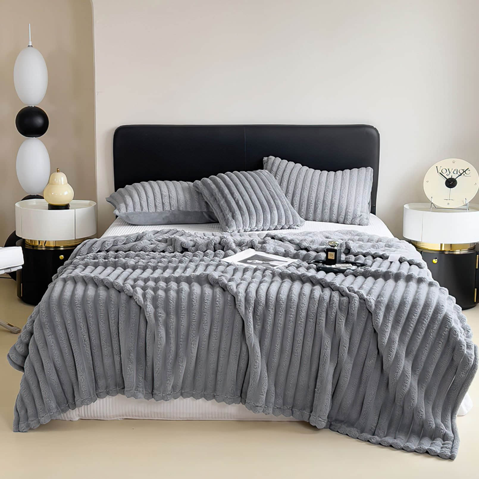 KEAYOO MT08 Fleecedecke 150x200cm - Premium Mikrofaser Sofadecke für Wohnzimmer & Schlafzimmer | Wärmende Kuscheldecke in Matchagrün B Grau Wohn- & Tagesdecken KEAYOO