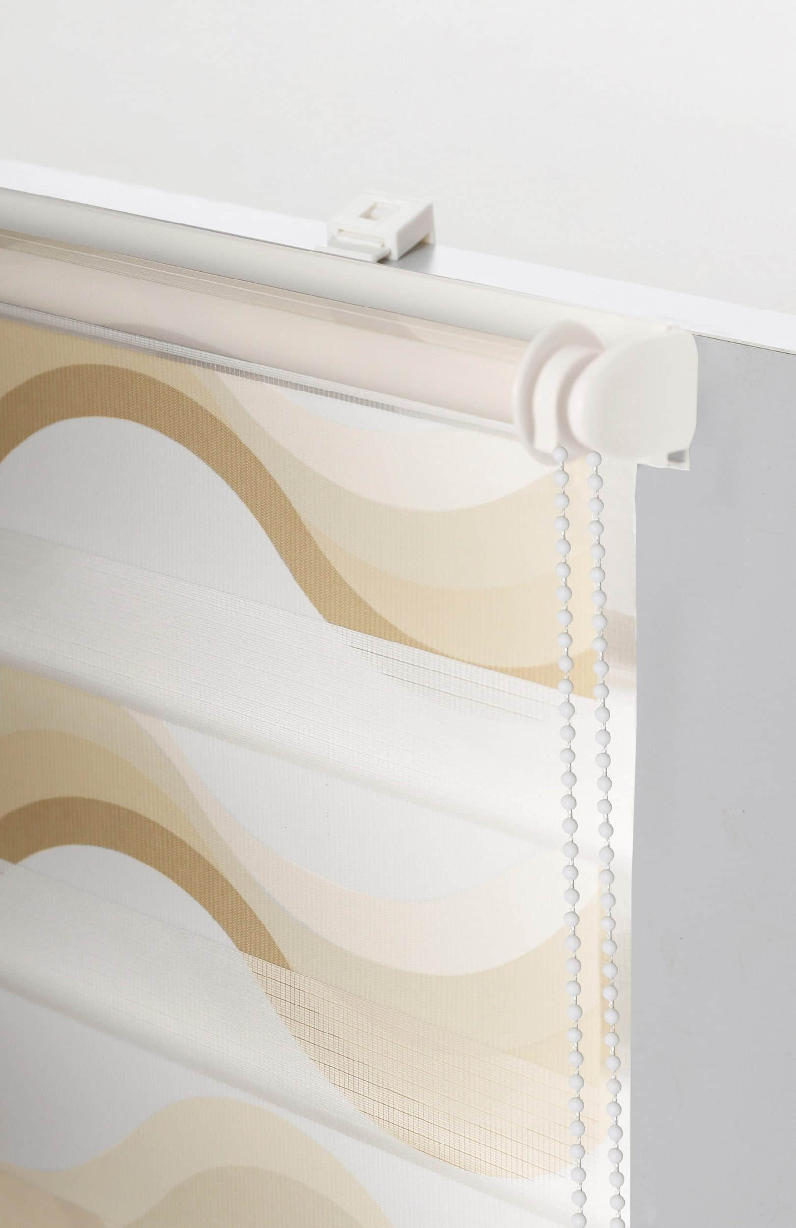 K-HOME Rollos & Plissees K-HOME Doppelrollo »Delphi« – Premium Lichtschutz-Rollo mit Klemmträger-System (ohne Bohren), bedruckt & stufenlos verstellbar | Modernes Design für Fenster Beige