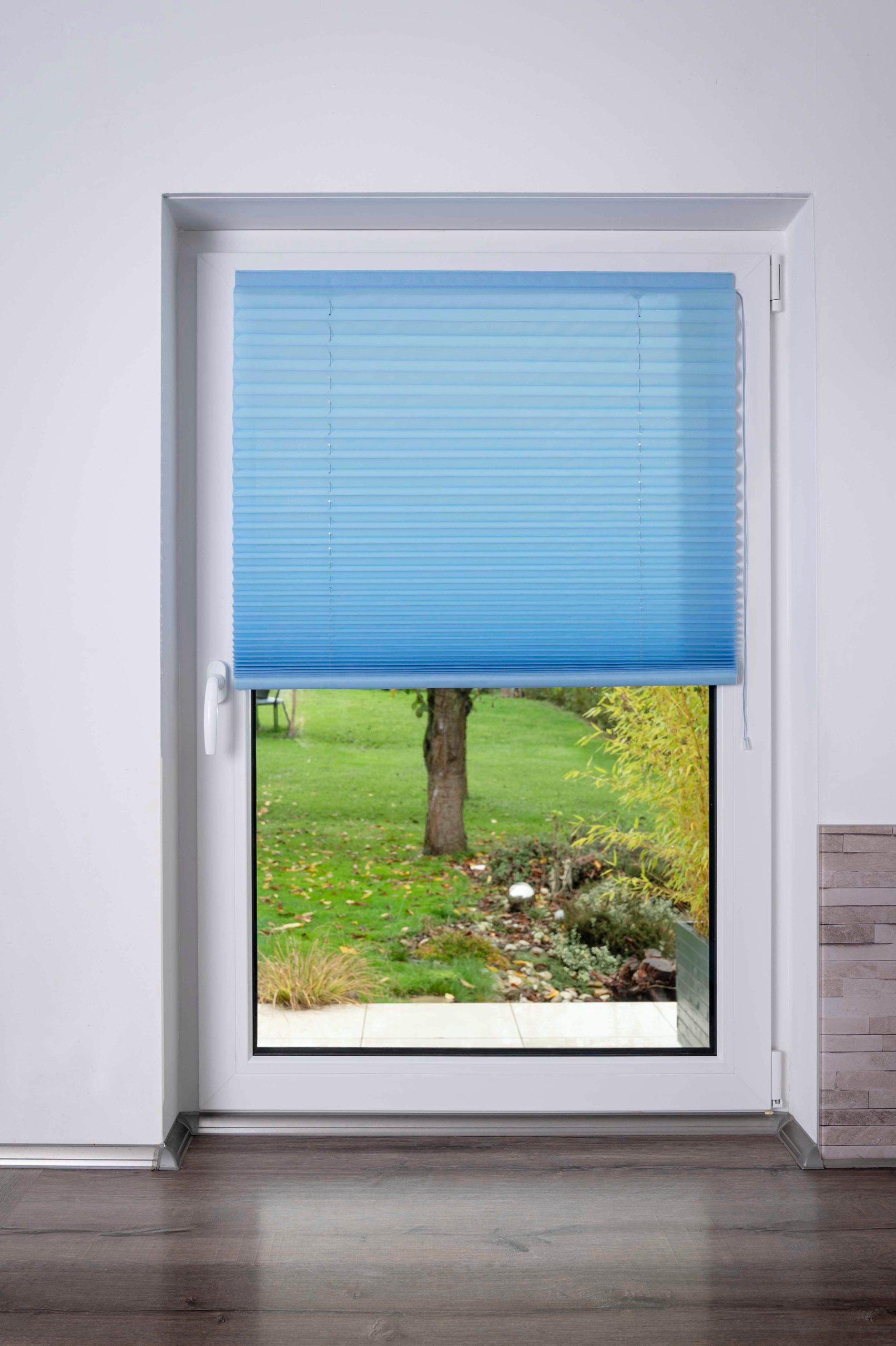 K-HOME Rollos & Plissees K-HOME Plissee COMO | Freihängender Lichtschutz mit Klettband | Stufenlose Höhenverstellung | Beige/Creme Iceblau