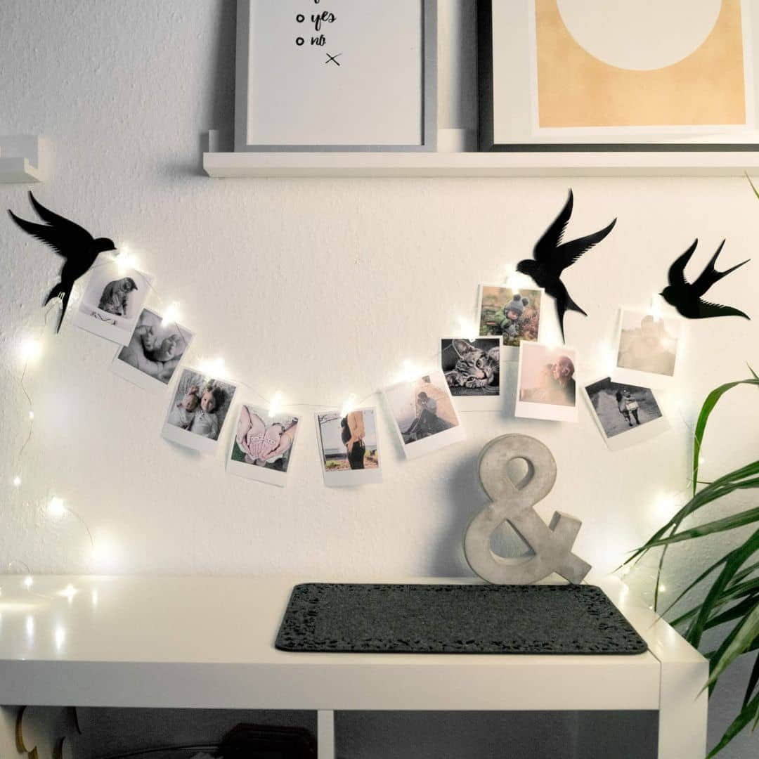 K\u0026L Wall Art Dekoration K&L Wall Art Vintage LED Photo Clip String Lights - 3m Fairy Lights with 30 Clips for Bedroom Decor, Wedding & Party Lighting