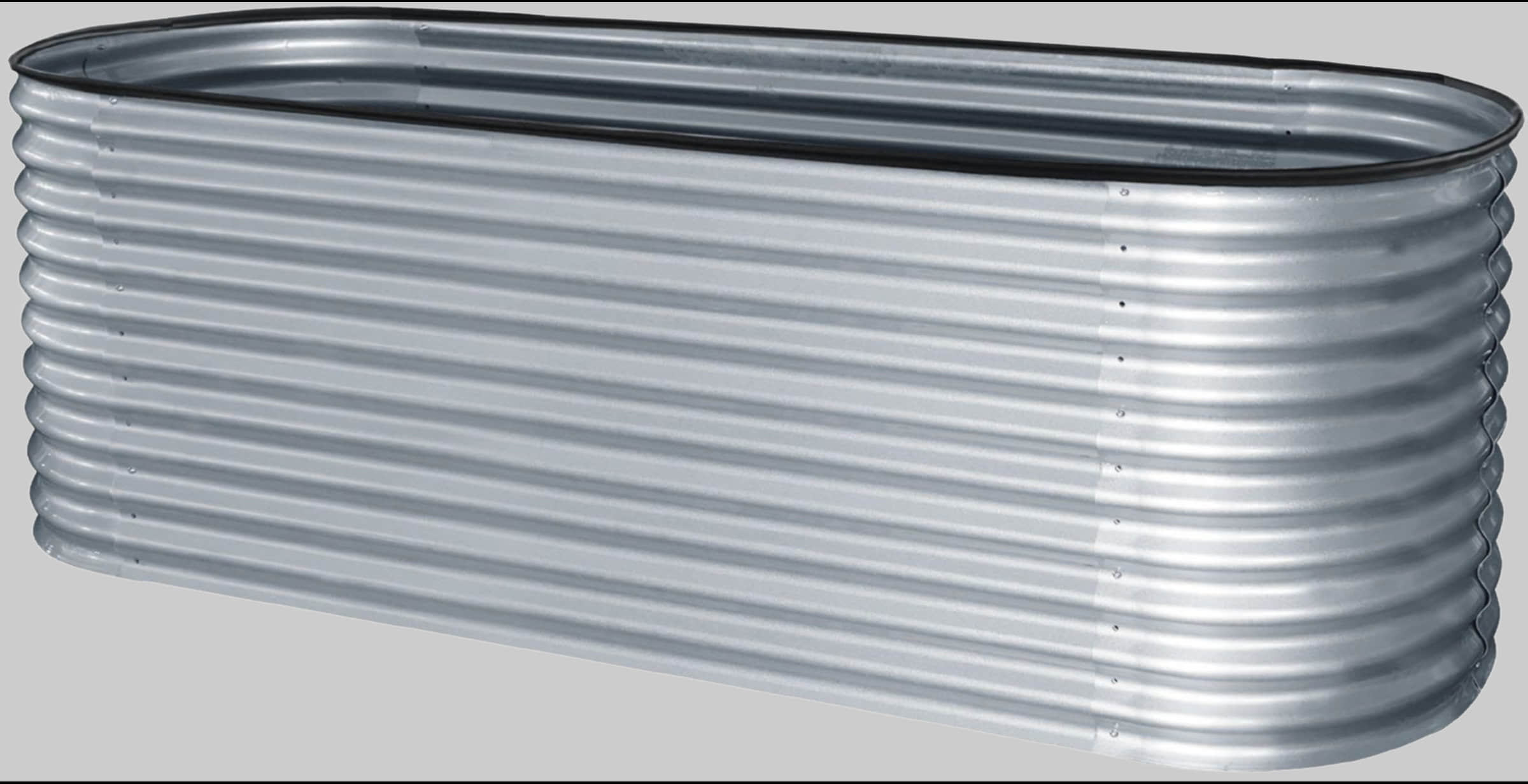 Garten & Balkon KONIFERA KONIFERA Premium Galvanized Steel Raised Garden Bed - 240x80x82cm - Weather-Resistant & Ergonomic Design silberfarben