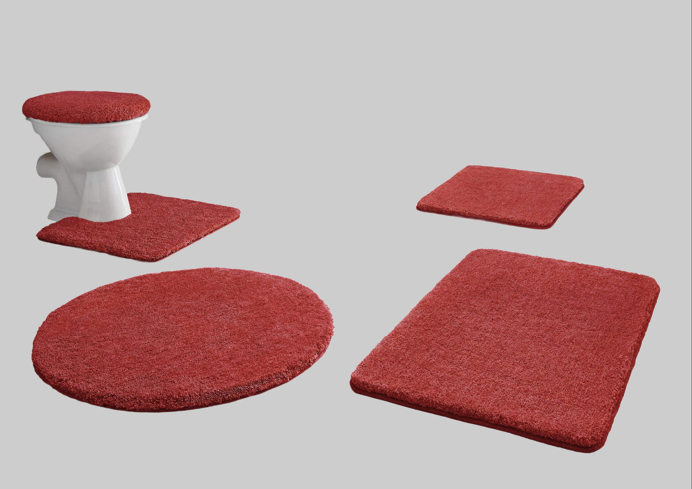 Kleine Wolke Badematten Kleine Wolke RELAX Badteppich 60x100 cm Rubinrot | 30 mm Flor | rutschhemmend | fußbodenheizungsgeeignet | Öko-Tex® Standard 100 rosenholz
