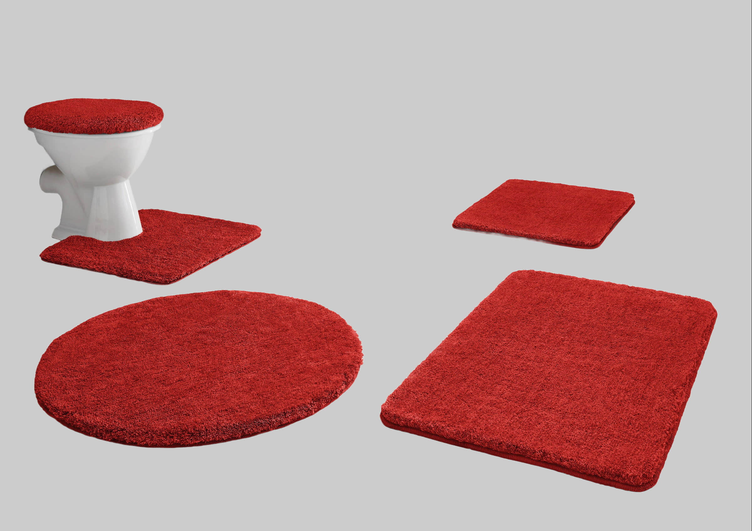 Kleine Wolke Kleine Wolke RELAX Badteppich 60x100 cm Rubinrot | 30 mm Flor | rutschhemmend | fußbodenheizungsgeeignet | Öko-Tex® Standard 100 rubin Badematten