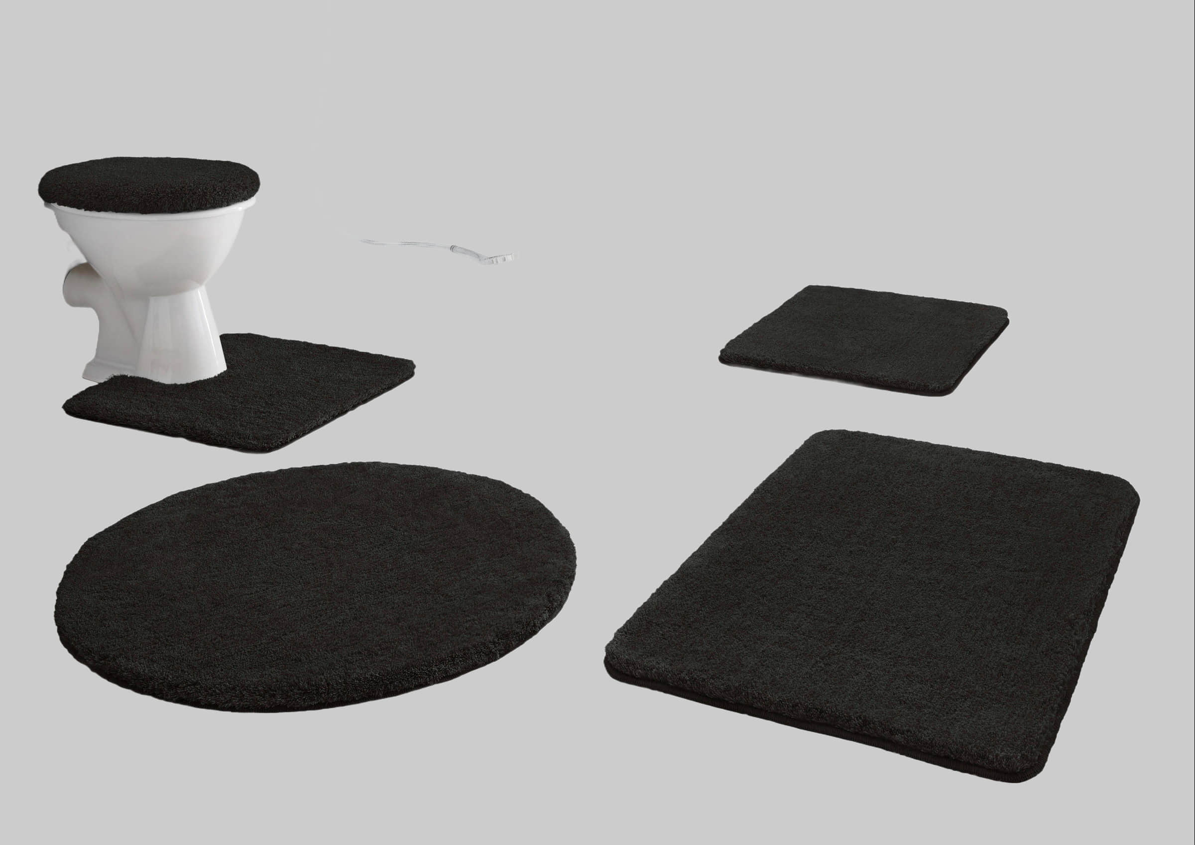 Kleine Wolke Badematten Kleine Wolke RELAX Badteppich 60x100 cm Rubinrot | 30 mm Flor | rutschhemmend | fußbodenheizungsgeeignet | Öko-Tex® Standard 100 schwarz