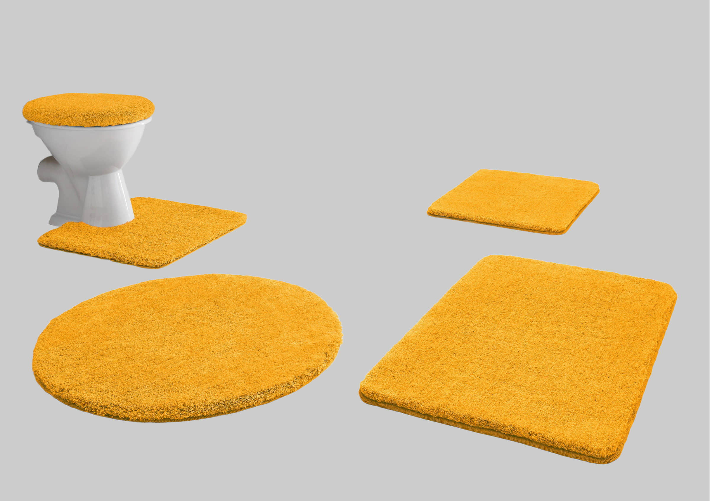 Badematten Kleine Wolke Kleine Wolke RELAX Badteppich 60x100 cm Rubinrot | 30 mm Flor | rutschhemmend | fußbodenheizungsgeeignet | Öko-Tex® Standard 100 goldgelb