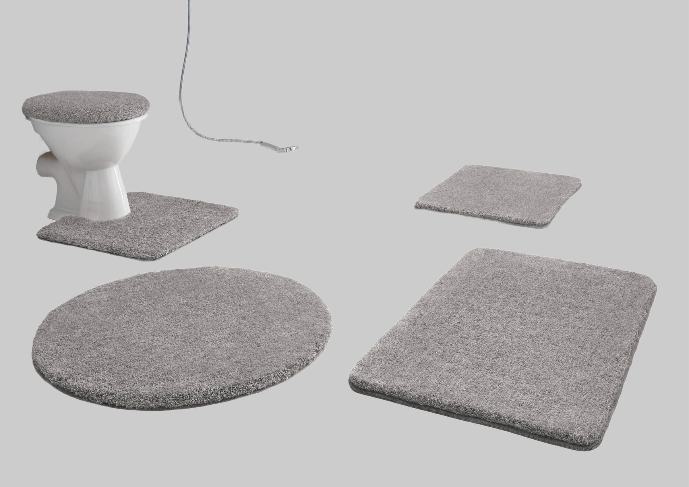 Badematten Kleine Wolke Kleine Wolke RELAX Badteppich 60x100 cm Rubinrot | 30 mm Flor | rutschhemmend | fußbodenheizungsgeeignet | Öko-Tex® Standard 100 grau