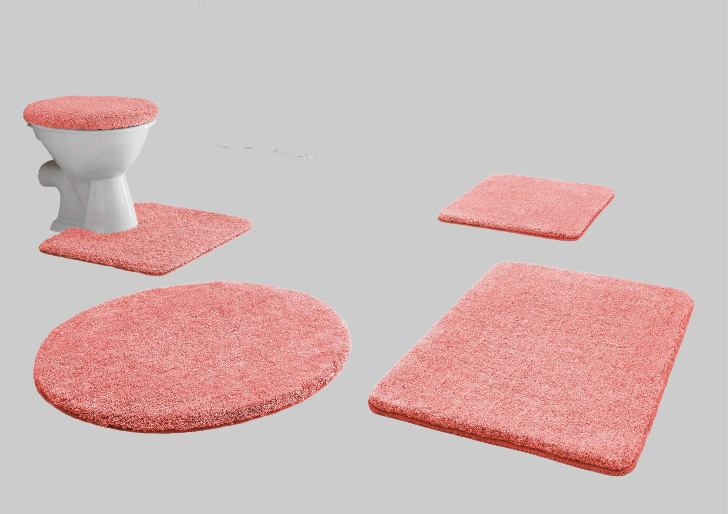 Kleine Wolke Kleine Wolke RELAX Badteppich 60x100 cm Rubinrot | 30 mm Flor | rutschhemmend | fußbodenheizungsgeeignet | Öko-Tex® Standard 100 pastellrose Badematten