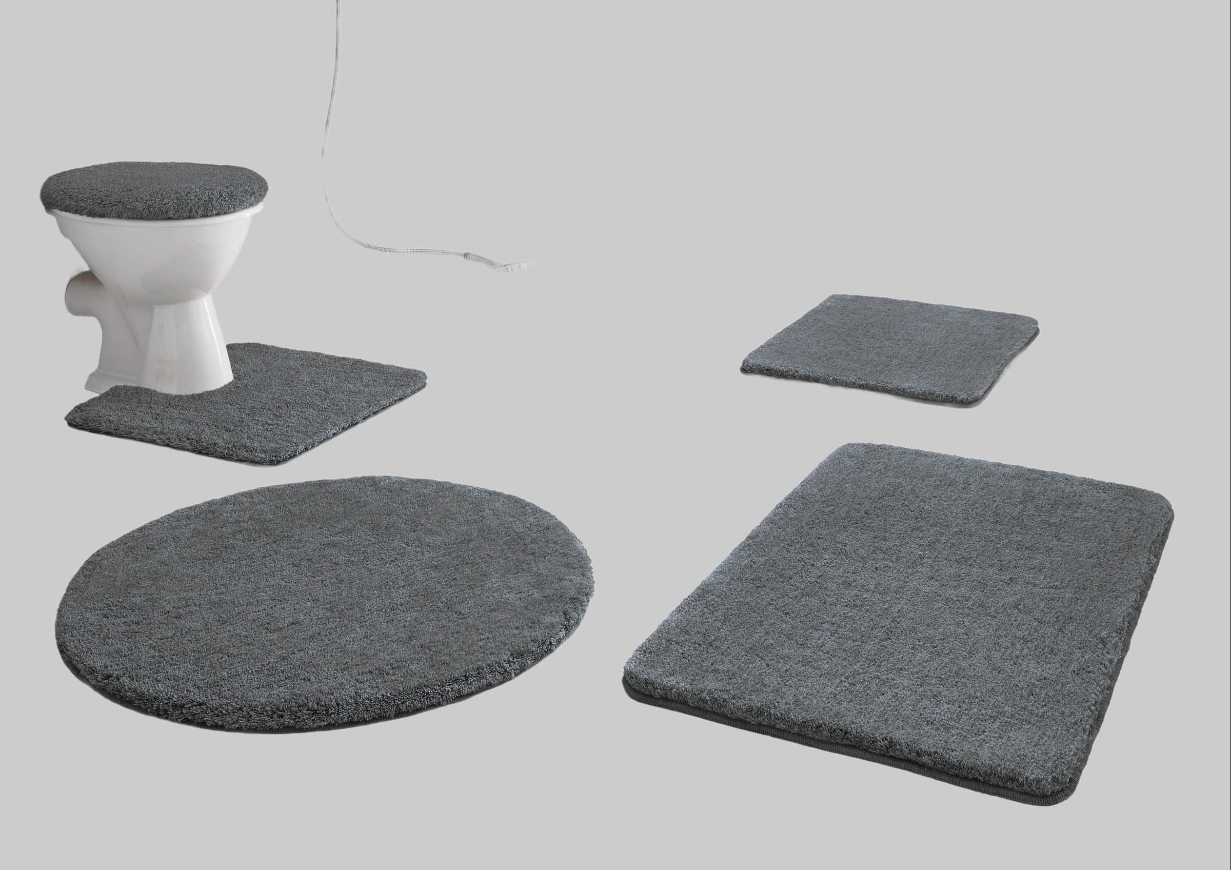 Kleine Wolke Badematten Kleine Wolke RELAX Badteppich 60x100 cm Rubinrot | 30 mm Flor | rutschhemmend | fußbodenheizungsgeeignet | Öko-Tex® Standard 100 anthrazit