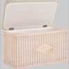 Krines Home Premium Rattan Laundry Hamper – Rectangular Storage Box with Cushioned Seat (80×40×50cm) | Multifunctional Ottoman & Wäschetruhe Vintage Weis Krines Home Bad & Sanitär