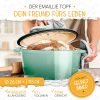 Krustenzauber Koch- & Backzubehör Krustenzauber Professional Enameled Cast Iron Bread Baker Set - 26cm Pot with Rattan Proofing Basket for Perfect Homemade Sourdough & Artisan Loaves Mintgrün