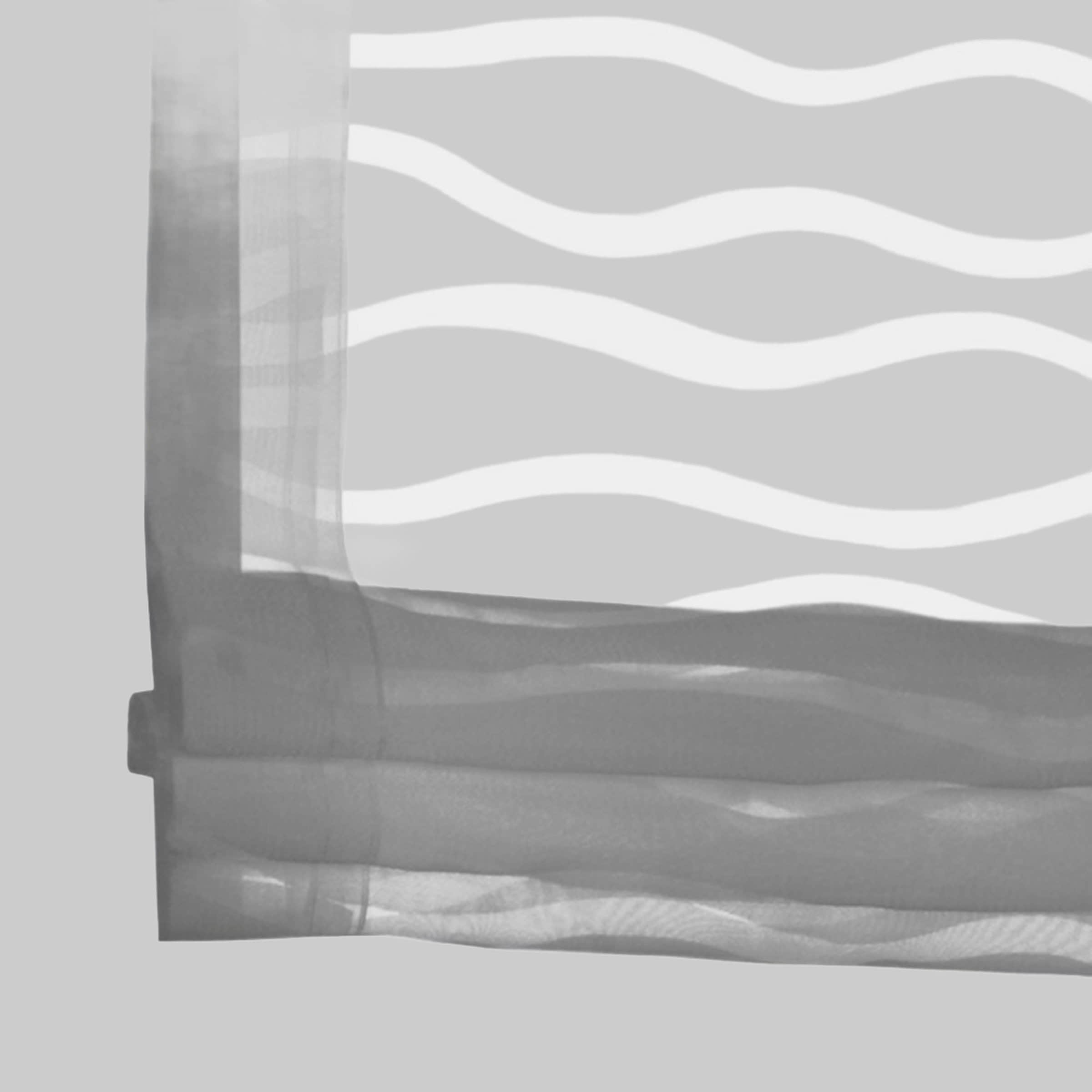Kutti Raffrollo 'Enya' - White Semi-Transparent Burnout Wave Pattern Roller Blind with Hook Hanging System (No Drill Needed) grau Kutti Gardinen