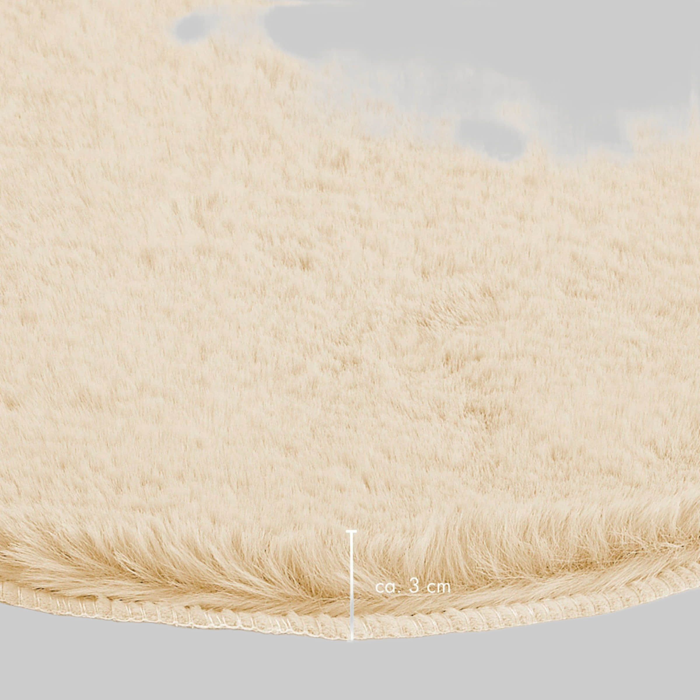 LUXOR living 'Calais' Kunstfell-Sitzauflage | Extra weich (35 mm) | Eckig/Rund | 4er-Set | Pflegeleichtes Premium-Kunstfell beige LUXOR living Kissen