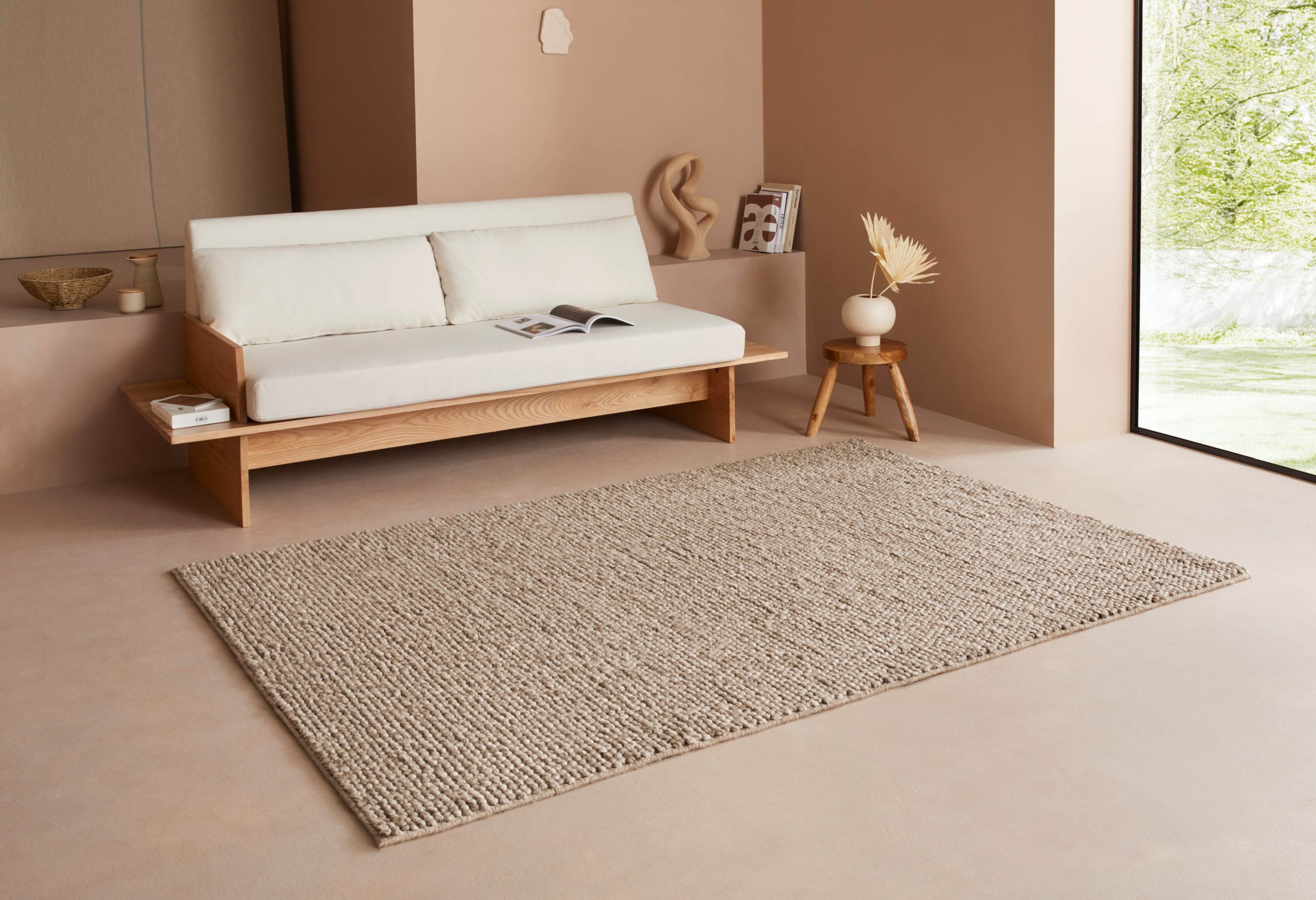 LeGer Home by Lena Gercke LeGer Home by Lena Gercke 'Ainhoa' Handwoven Wool Area Rug - 12mm Plush, Solid Color, Rectangle Living Room/Bedroom Carpet (Multiple Sizes Available) sand Teppiche
