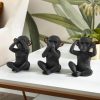 Leonique Premium Dekofiguren: 3 Affen-Set in Schwarz (13x12x18cm) – Symbolische 'Nichts sehen/hören/sagen' Polyresin-Figuren Leonique Dekoration
