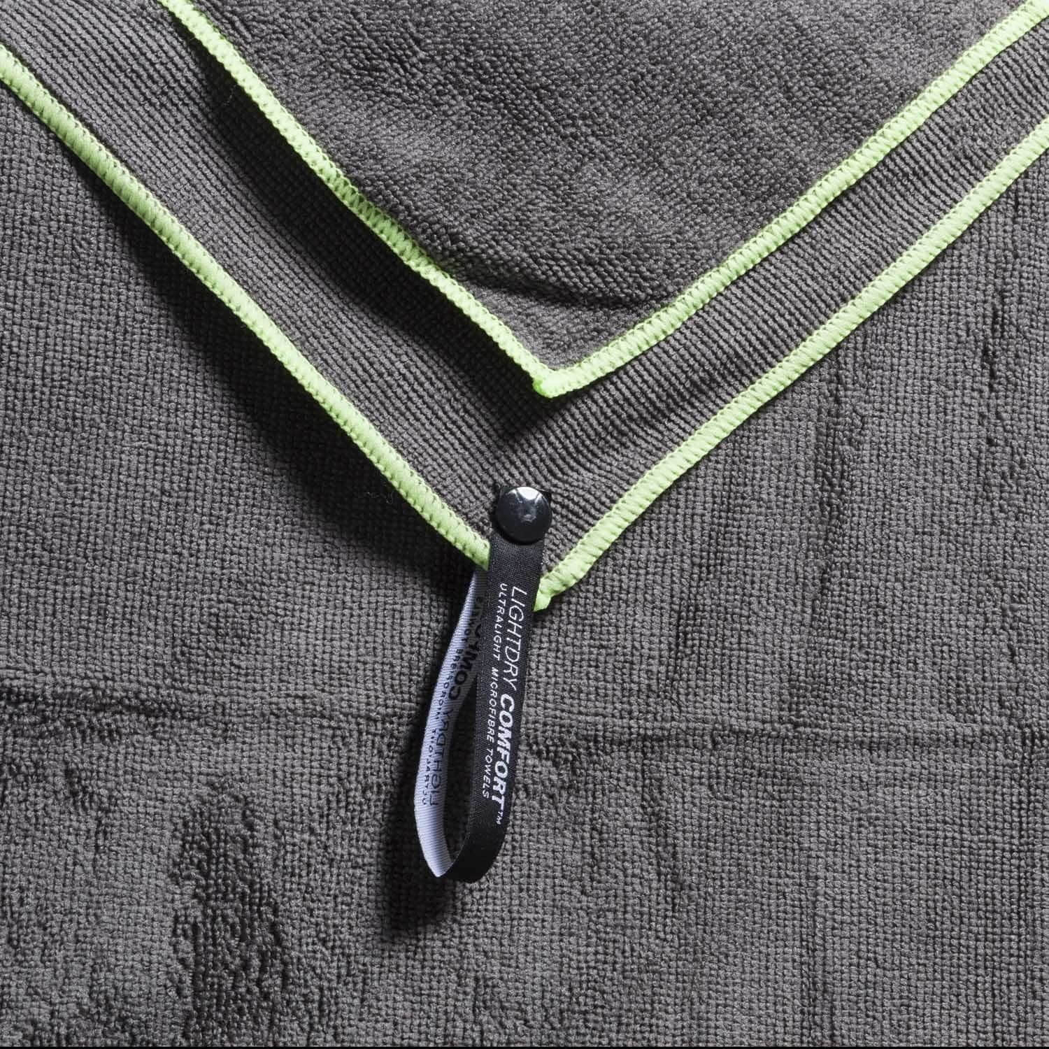 LightDRY Premium Mikrofaser Handtuch Set | Saugstarkes Badetuch & Strandtuch für Reisen, Sport & Wellness | Schnelltrocknend & Ultra-Leicht (100x150cm) Dunkelgrau Handtücher LightDry