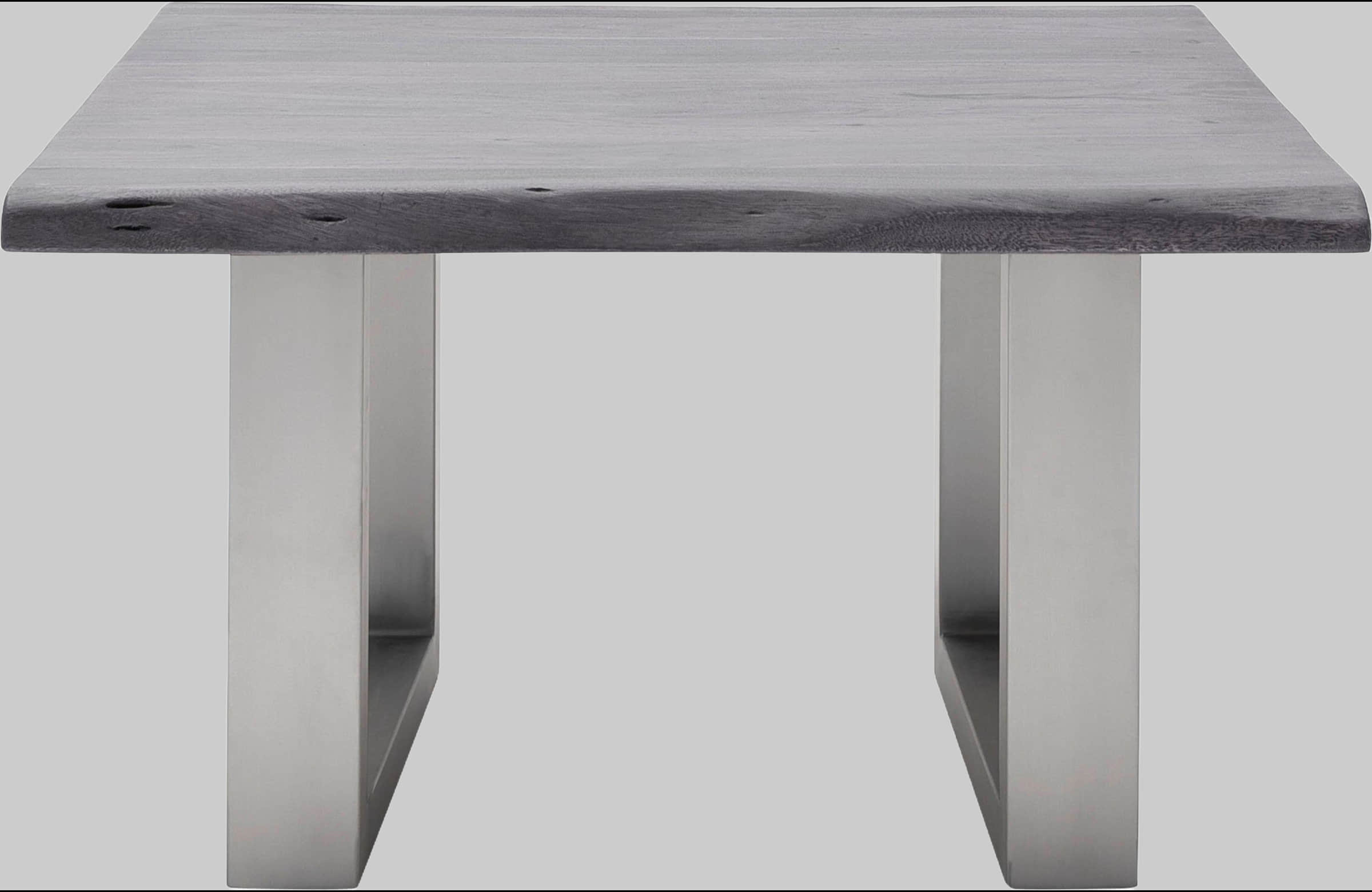 MCA furniture Couchtisch »Cartagena« - Massivholz Akazie mit Baumkante | Natürliche Risse & Löcher | Rustikales Design | X-Metallgestell Grau Tische MCA furniture
