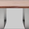 MCA furniture Couchtisch »Cartagena« - Massivholz Akazie mit Baumkante | Natürliche Risse & Löcher | Rustikales Design | X-Metallgestell Walnuss MCA furniture Tische