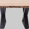 Tische MCA furniture MCA furniture Couchtisch »Cartagena« - Massivholz Akazie mit Baumkante | Natürliche Risse & Löcher | Rustikales Design | X-Metallgestell Natur