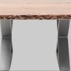 MCA furniture Couchtisch »Cartagena« - Massivholz Akazie mit Baumkante | Natürliche Risse & Löcher | Rustikales Design | X-Metallgestell Natur Tische MCA furniture