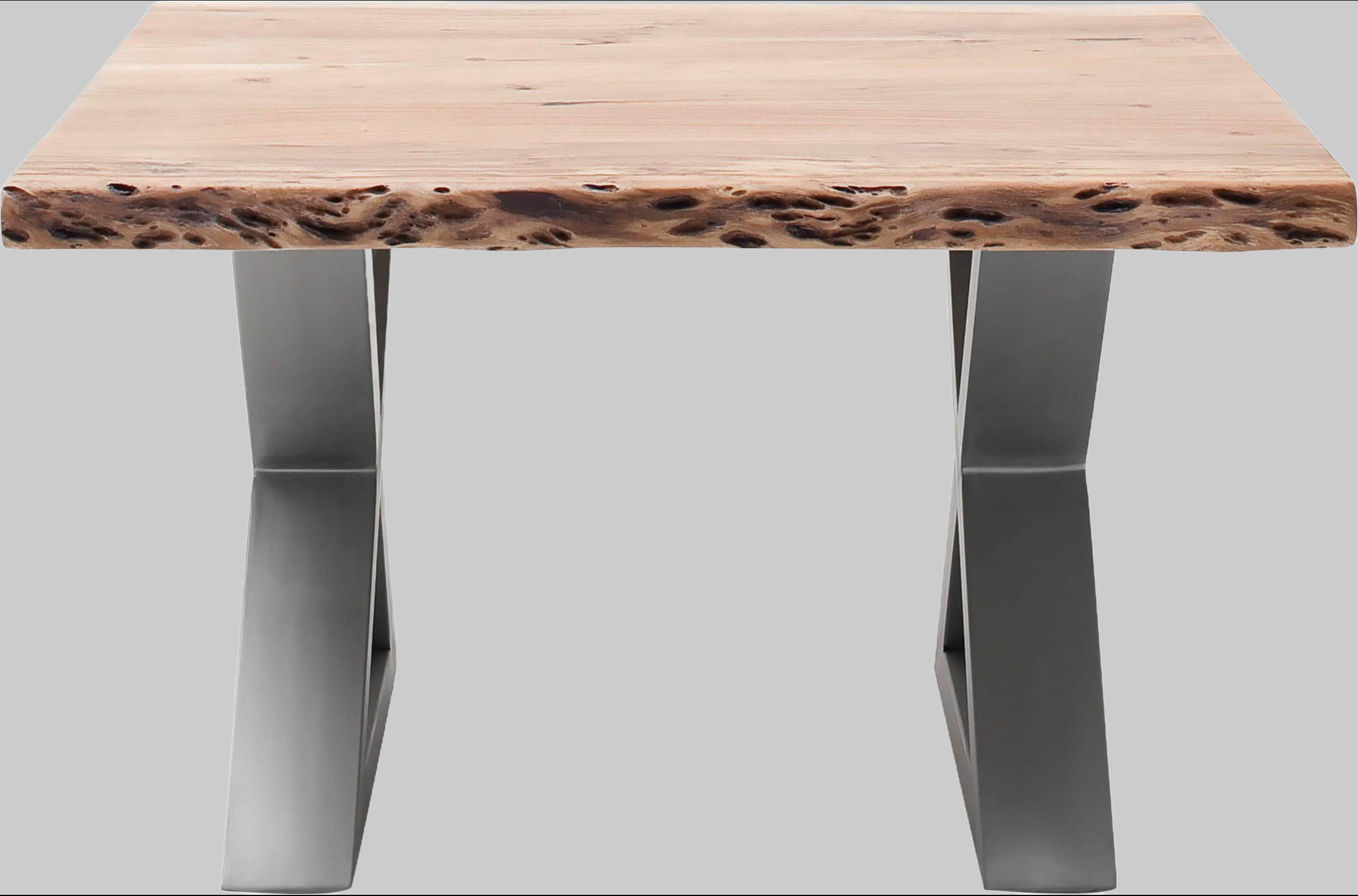 MCA furniture Couchtisch »Cartagena« - Massivholz Akazie mit Baumkante | Natürliche Risse & Löcher | Rustikales Design | X-Metallgestell Natur Tische MCA furniture