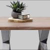 MCA furniture Couchtisch »Cartagena« - Massivholz Akazie mit Baumkante | Natürliche Risse & Löcher | Rustikales Design | X-Metallgestell Walnuss Tische MCA furniture
