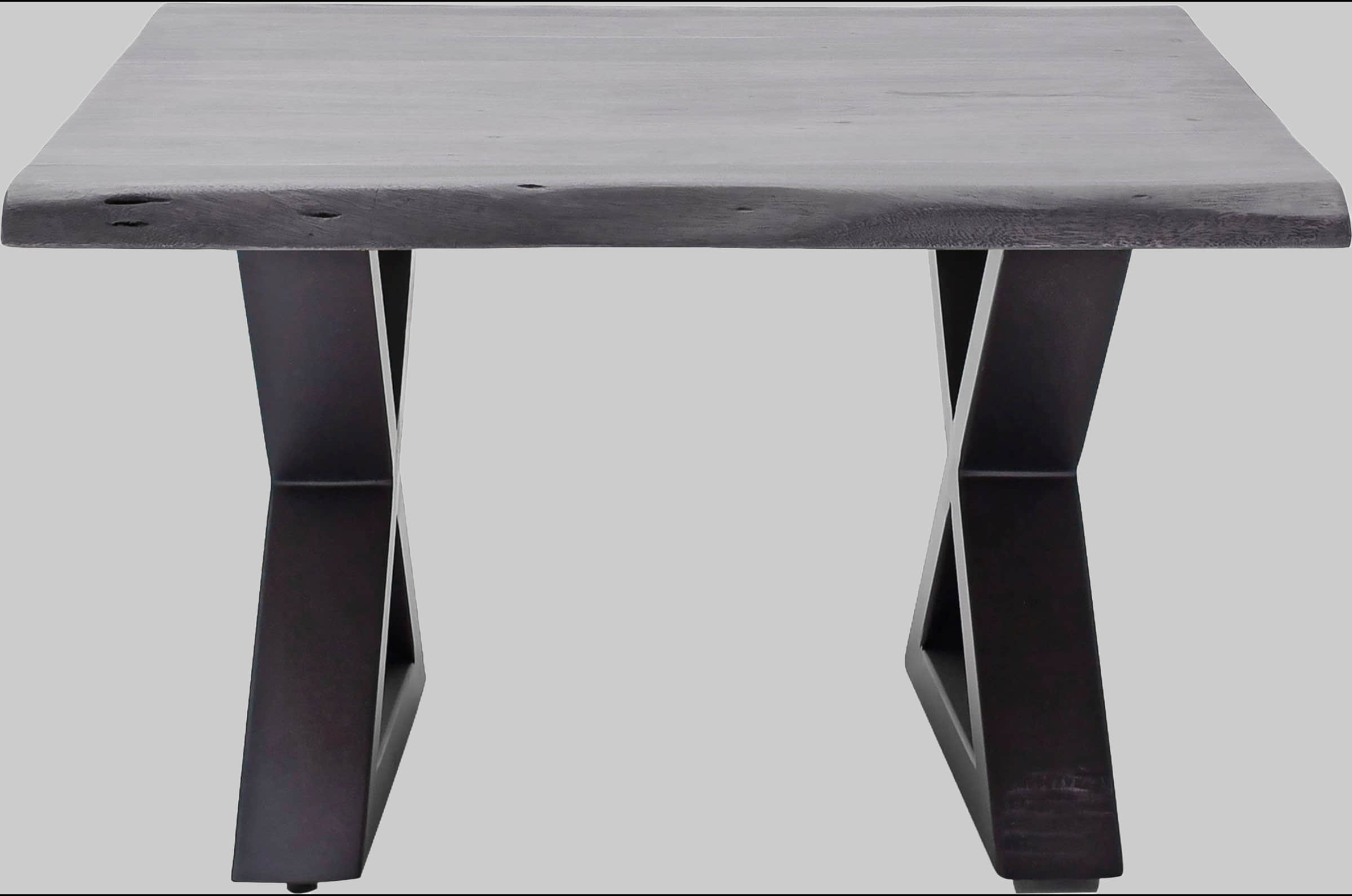 MCA furniture Couchtisch »Cartagena« - Massivholz Akazie mit Baumkante | Natürliche Risse & Löcher | Rustikales Design | X-Metallgestell Grau MCA furniture Tische
