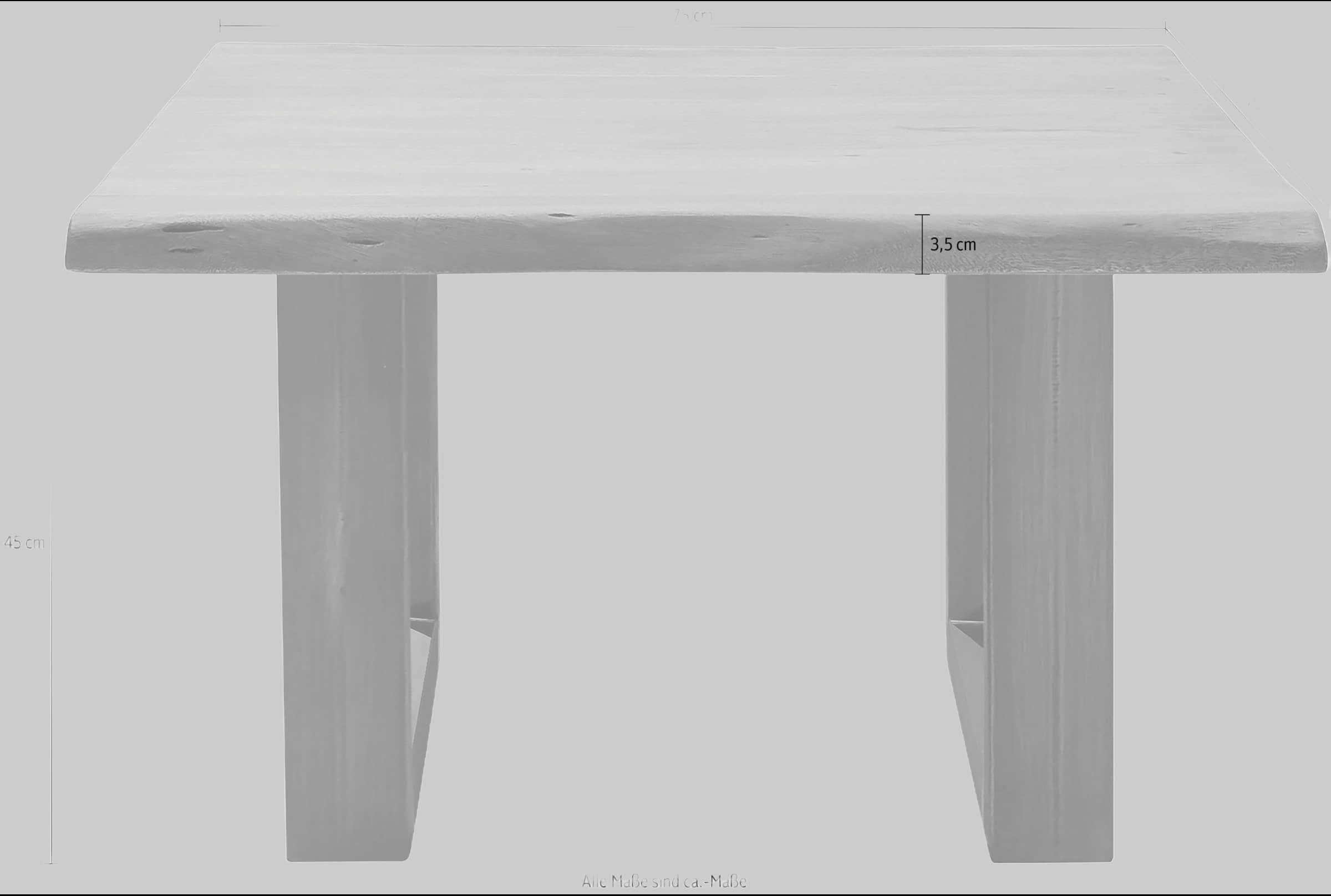 Tische MCA furniture MCA furniture Couchtisch »Cartagena« - Massivholz Akazie mit Baumkante | Natürliche Risse & Löcher | Rustikales Design | X-Metallgestell Walnuss