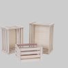 MCW Holzkiste MCW-C56 3er-Set - Vintage Shabby-Chic Wooden Crates (3 Sizes) - Stackable Decorative Storage Boxes for Home & Wine naturfarbe MCW Aufbewahrung