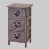 MCW MCW Kommode Sues-3 | Shabby-Look Kommode mit 3 Schubladen & Herzornamenten | 55x29x25cm | Massivholz Vintage Design braun Kommoden & Sideboards