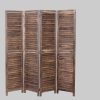 MCW MCW Paravent MCW-C30-4 Room Divider | Shabby-Chic Vintage Folding Screen | 4-Panel Paulownia Wood Partition | 170x243cm White Distressed Finish braun Schlafzimmer