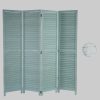 MCW MCW Paravent MCW-C30-4 Room Divider | Shabby-Chic Vintage Folding Screen | 4-Panel Paulownia Wood Partition | 170x243cm White Distressed Finish grün Schlafzimmer