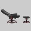 MCombo Premium Relaxsessel mit Hocker 9019 - Ergonomischer Fernsehsessel mit Relaxfunktion in Schwarz-Kunstleder | Inkl. Fußhocker für maximalen Komfort Dunkelgrau Sessel MCombo