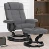 Sessel MCombo MCombo Premium Relaxsessel mit Hocker 9019 - Ergonomischer Fernsehsessel mit Relaxfunktion in Schwarz-Kunstleder | Inkl. Fußhocker für maximalen Komfort Grau-Mikro
