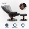 MCombo MCombo Premium Relaxsessel mit Hocker 9019 - Ergonomischer Fernsehsessel mit Relaxfunktion in Schwarz-Kunstleder | Inkl. Fußhocker für maximalen Komfort Schwarz-Ku Sessel