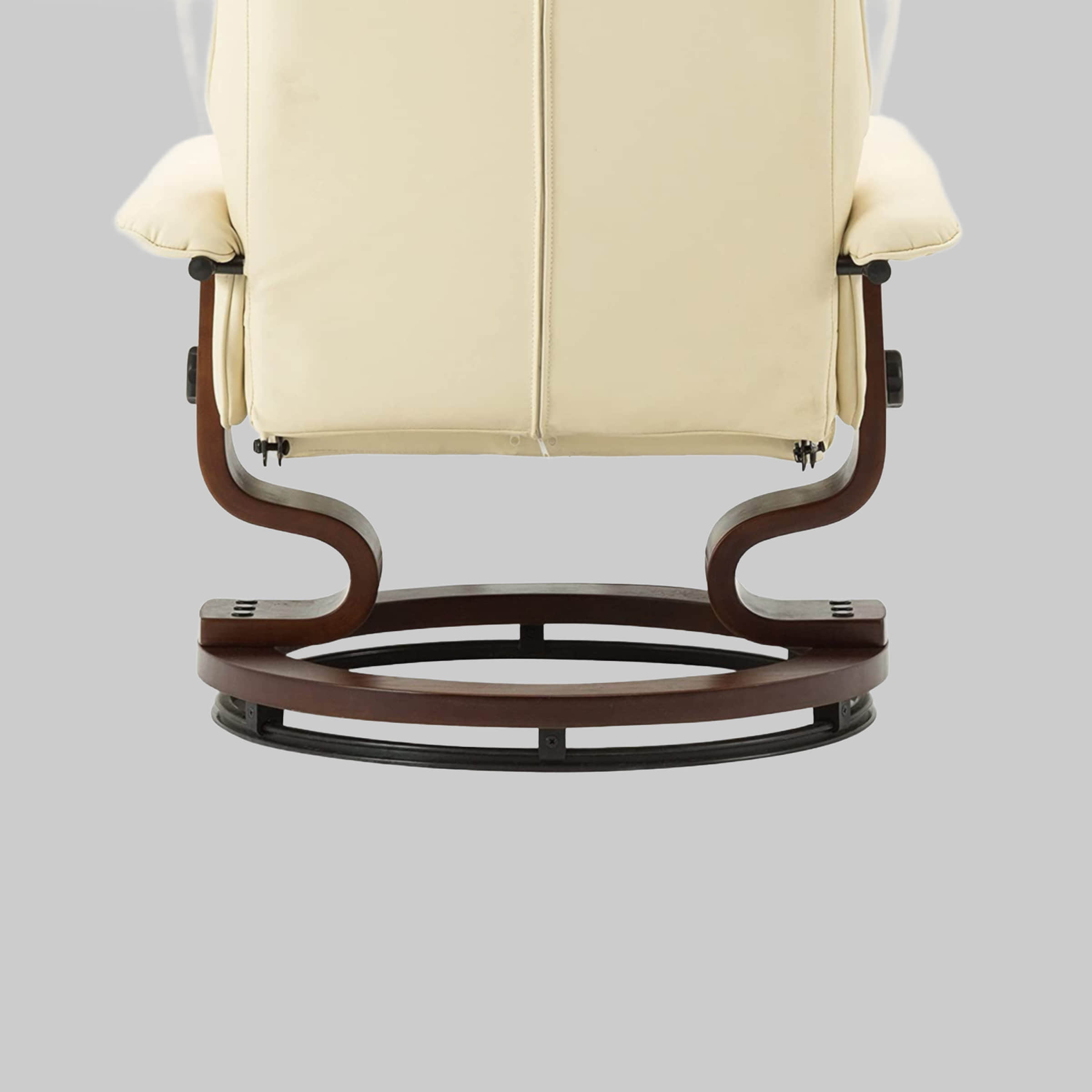 Sessel MCombo MCombo Premium Relaxsessel mit Hocker 9019 - Ergonomischer Fernsehsessel mit Relaxfunktion in Schwarz-Kunstleder | Inkl. Fußhocker für maximalen Komfort Creme-Kuns