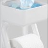 Maximex Bad & Sanitär Maximex Toilettenpapierhalter 2 in 1 mit Feuchttuch-Ablage | Stabiles Design in Weiß | 16x20x11 cm | Einfache Wandmontage