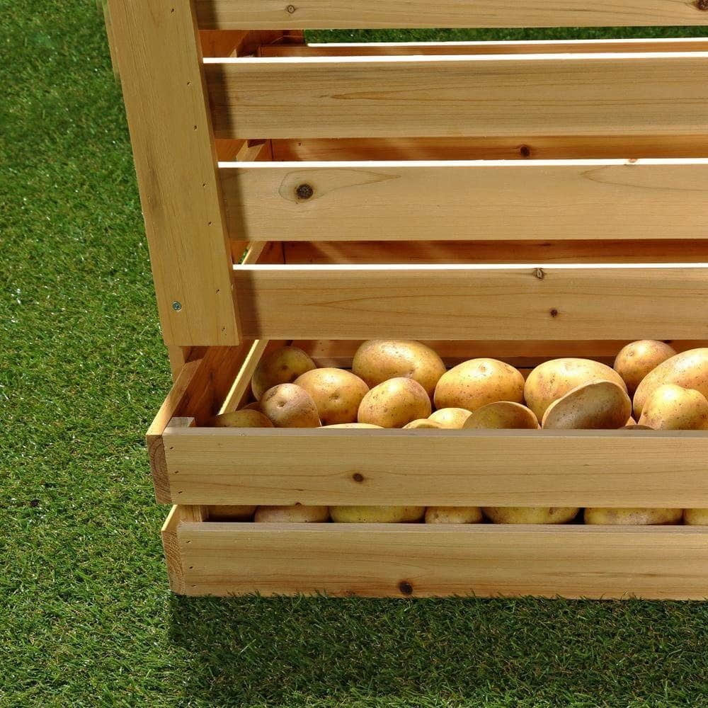 Melko Aufbewahrung Melko Holzkiste - Premium Wooden Storage Crate for Potatoes, Fruits & Vegetables | Natural Spruce Wood | Customizable Design