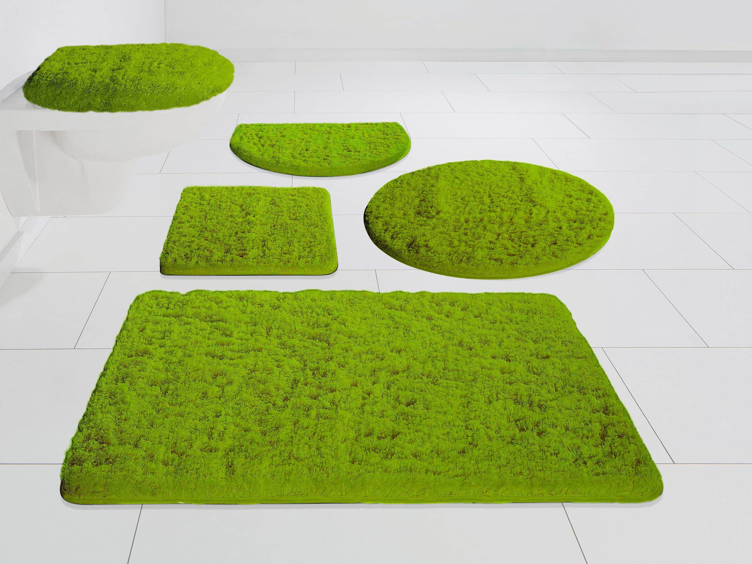 Mu00F6ve Badematten Möve Badematte 'Superwuschel' | 40mm hoch | Rutschhemmend | Schnelltrocknend | Verschiedene Größen (50x80cm/60x100cm) | Microfaser | Badezimmerteppich in Weiß/Grau/Beige peridot