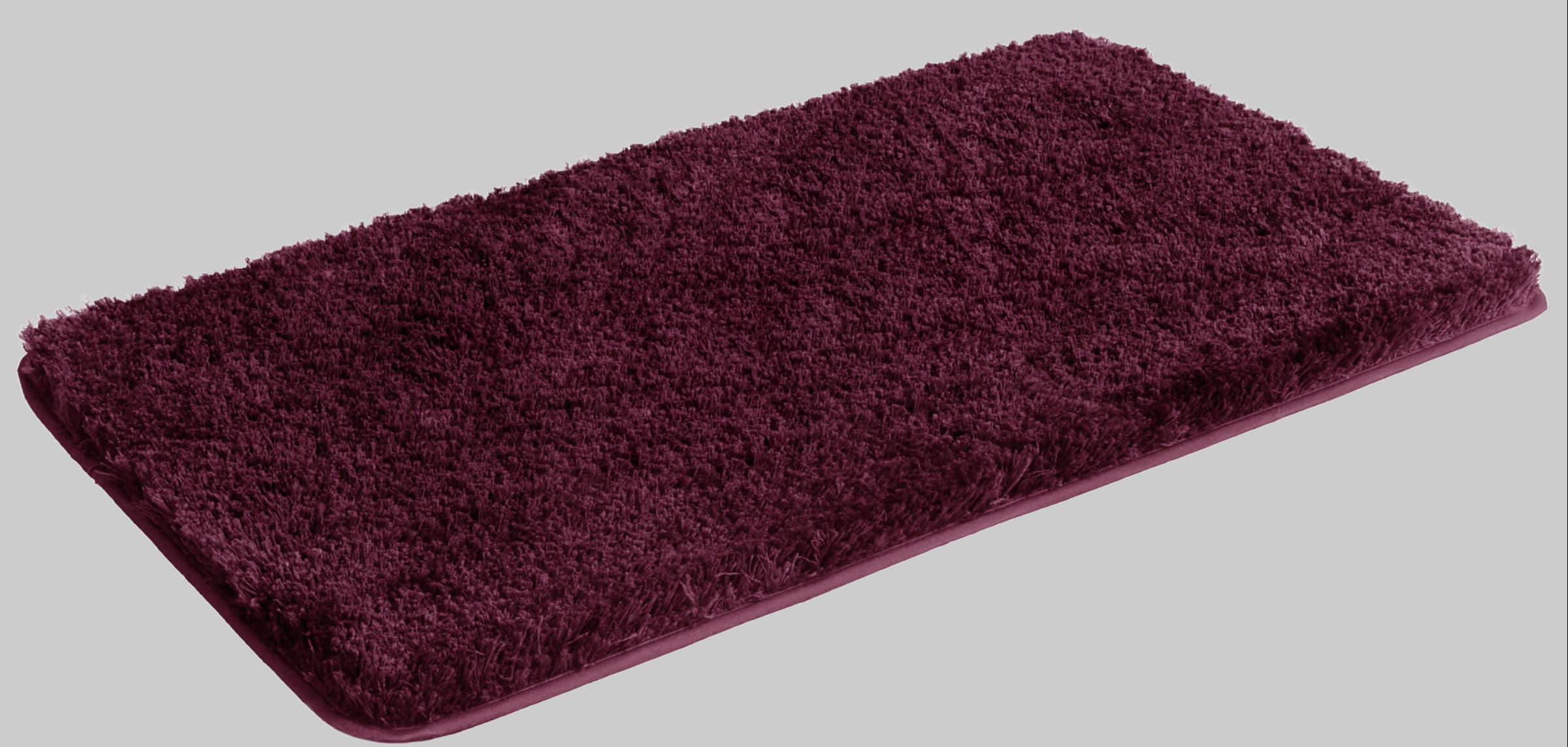 Mu00F6ve Badematten Möve Badematte 'Superwuschel' | 40mm hoch | Rutschhemmend | Schnelltrocknend | Verschiedene Größen (50x80cm/60x100cm) | Microfaser | Badezimmerteppich in Weiß/Grau/Beige burgundy