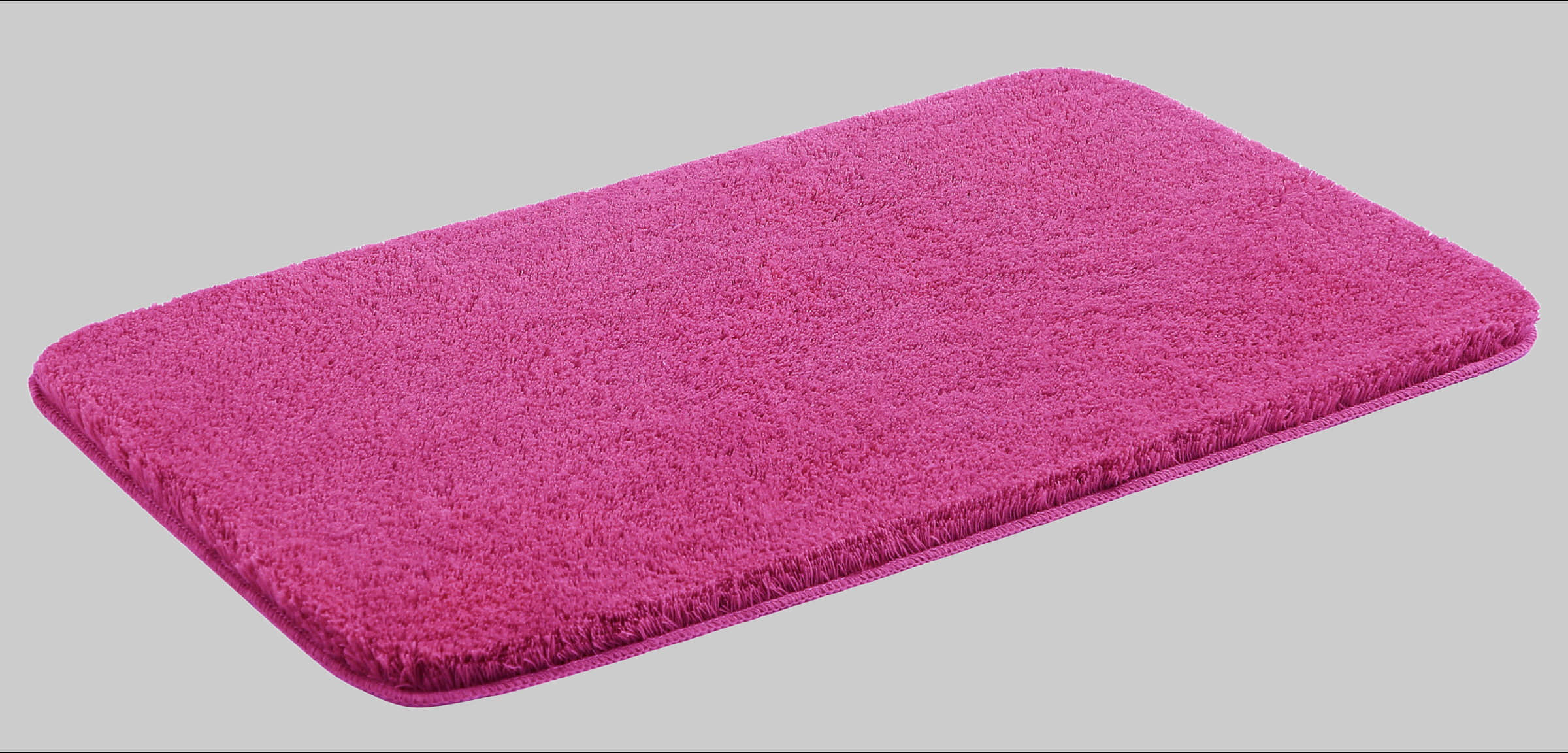 My Home Badematte 'Merida' | 32 mm hoch, rutschhemmend, fußbodenheizungsgeeignet | Kunstfaser-Badteppich in Uni-Farben | rechteckig/rund & als 2-teiliges Set fuchsia my home Badematten