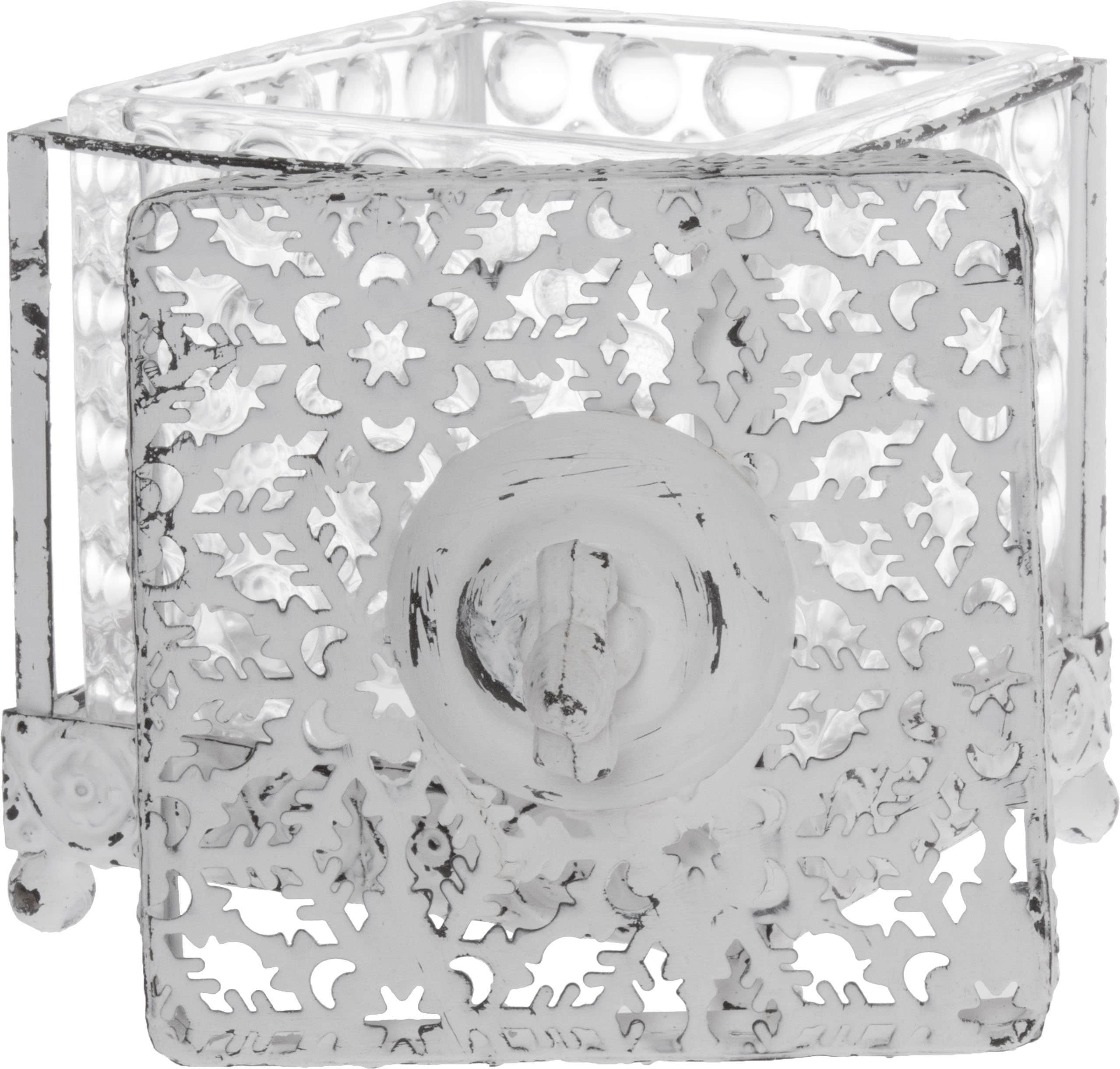 Aufbewahrung Myflair Mu00F6bel \u0026 Accessoires Myflair Möbel & Accessoires Aufbewahrungsbox Leyla - Weiße Metall-Glas-Box mit Deckel (30x20x15 cm)
