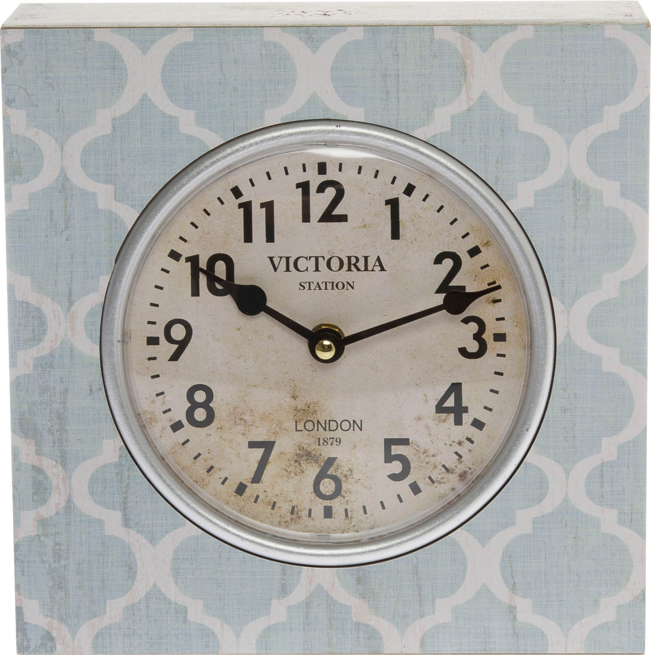 Myflair Mu00F6bel \u0026 Accessoires Myflair Möbel & Accessoires Premium Wanduhr - Elegante Hellblaue Standuhr mit Shabby-Optik, Eckigem Design & Quarzwerk (40 cm, Ideal für Wohnzimmer & Flur) Dekoration