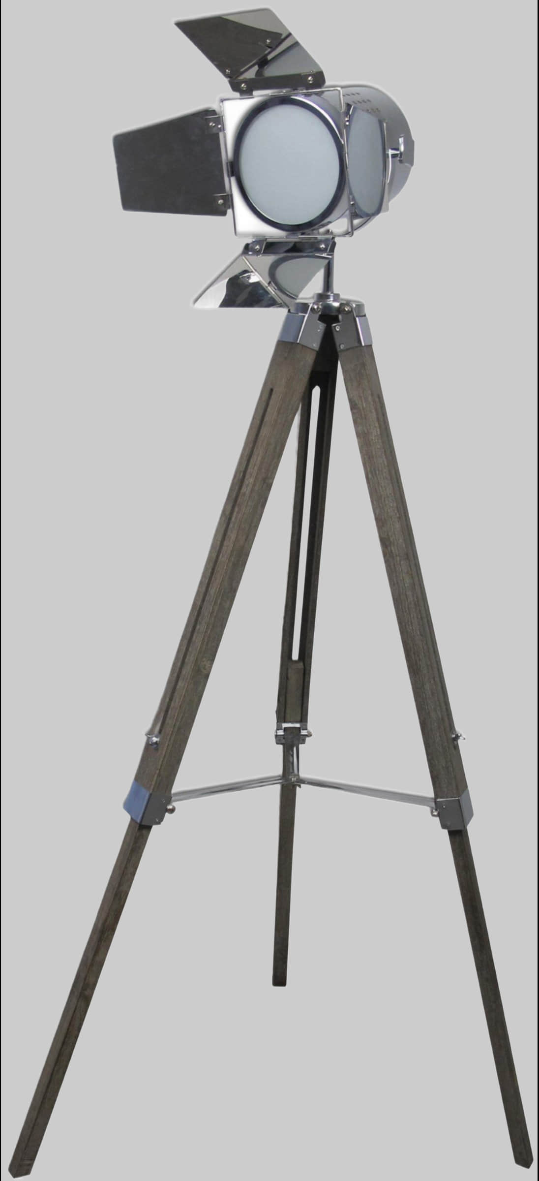 NÄVE Hollywood Adjustable Floor Lamp - Wooden Tripod Base, Swivel & Height Adjustable (140-160cm), E27 Socket - Modern Studio Lighting for Living Room Lampen nu00E4ve