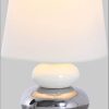 Lampen nu00E4ve NÄVE Stoney Table Lamp - Ceramic Base & Fabric Shade, E14 Socket (Max 40W), 70s-Inspired Design for Living Room & Bedroom Decor weiß/silbe