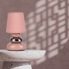 Lampen nu00E4ve NÄVE Stoney Table Lamp - Ceramic Base & Fabric Shade, E14 Socket (Max 40W), 70s-Inspired Design for Living Room & Bedroom Decor rosa/chrom