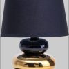 NÄVE Stoney Table Lamp - Ceramic Base & Fabric Shade, E14 Socket (Max 40W), 70s-Inspired Design for Living Room & Bedroom Decor schwarz nu00E4ve Lampen